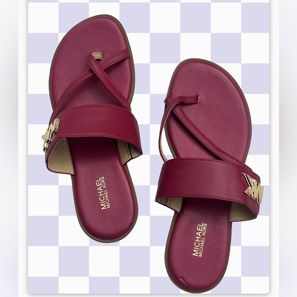 Michael Kors new never worn Sidney berry MK logo gladiator sandals